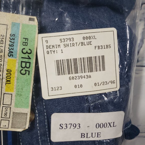NWT L/S Button Down Denim Jeans Shirt Men's XL 17/17.5 Utility Casual Work - Picture 3 of 6